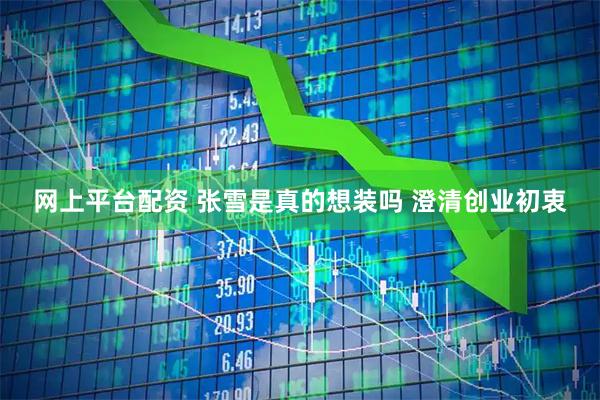 网上平台配资 张雪是真的想装吗 澄清创业初衷